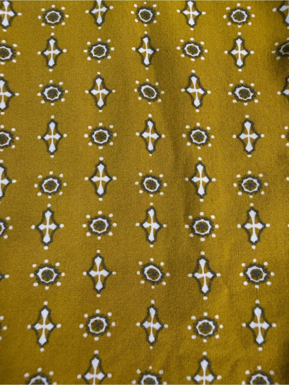 Urban Outfitters Men's Mustard Yellow Medium Geometric Print Button Down Shirt - Picture 11 of 11